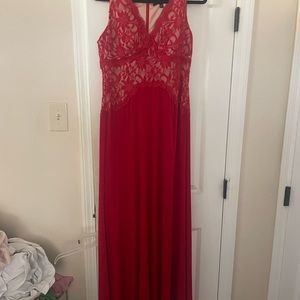 Formal red lace gown